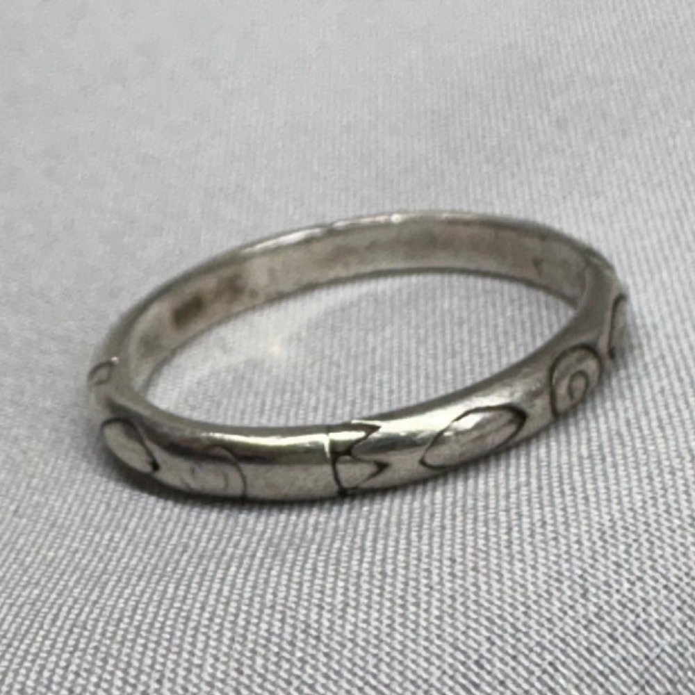 Unbranded Stacking Band Unisex 8.75 Silver Excellent Abstract Etched 925 Ring